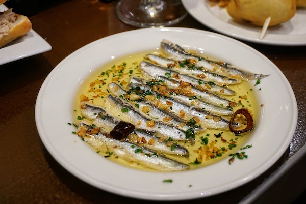 Anchoas en el bar La Espiga