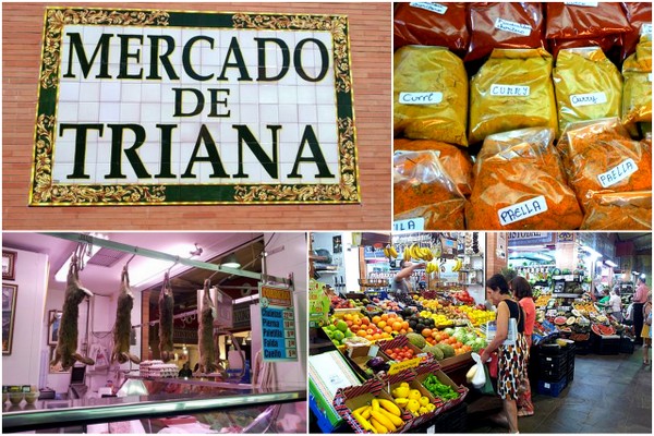 Hay algunos grandes mercados locales de alimentos en Sevilla, ¡pero tenemos una opción! Estas imágenes son del Mercado de Triana, una visita obligada en Sevilla.