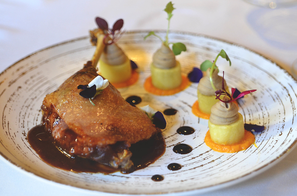 Un plato del menú de Nochevieja de Rossini en Barcelona